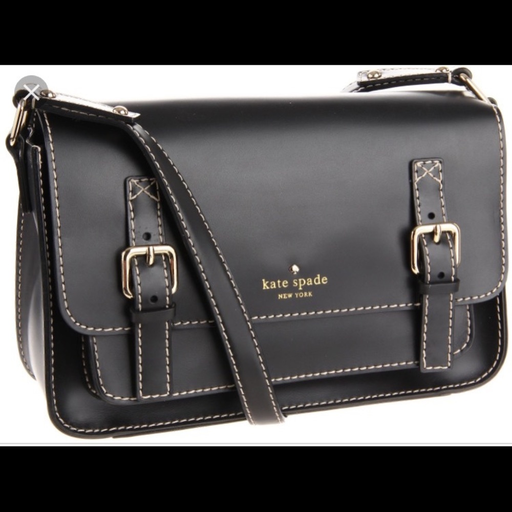 Kate Spade Black Leather Satchel Scout Bag